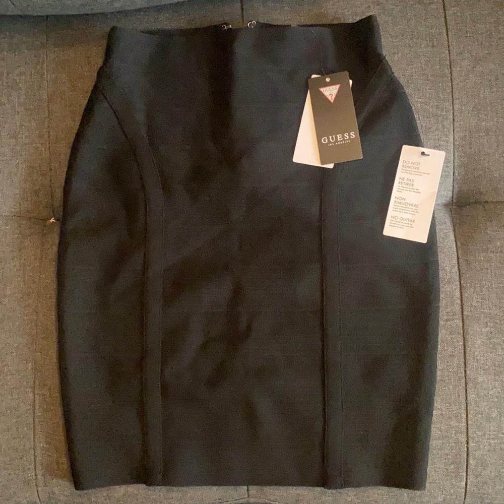 Women Guess body con black skirt